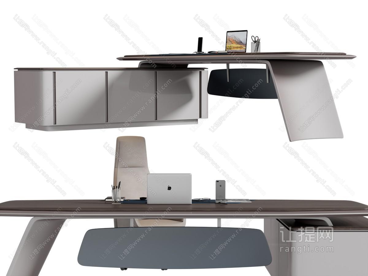 现代老板台、办公桌椅组合