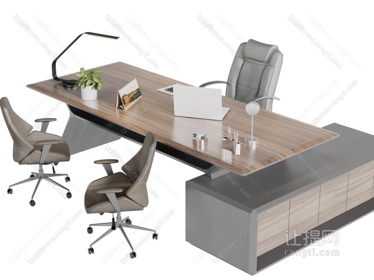 现代办公老板桌椅组合
