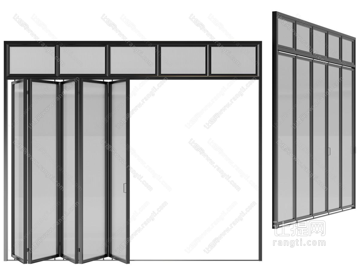 现代玻璃折叠门、推拉门