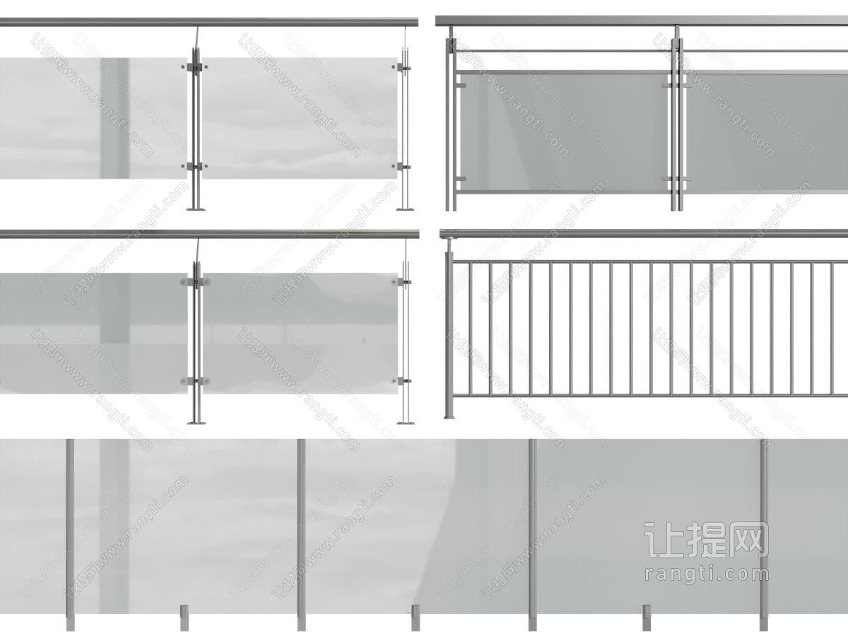 现代玻璃护栏、栏杆