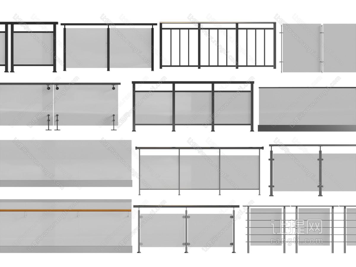 现代玻璃栏杆、护栏