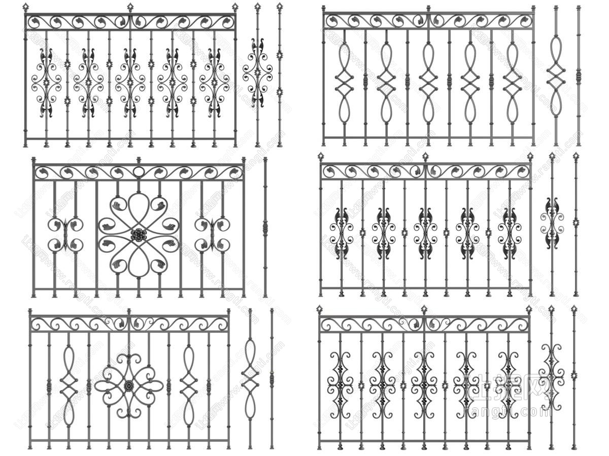 欧式铁艺雕花栏杆、护栏