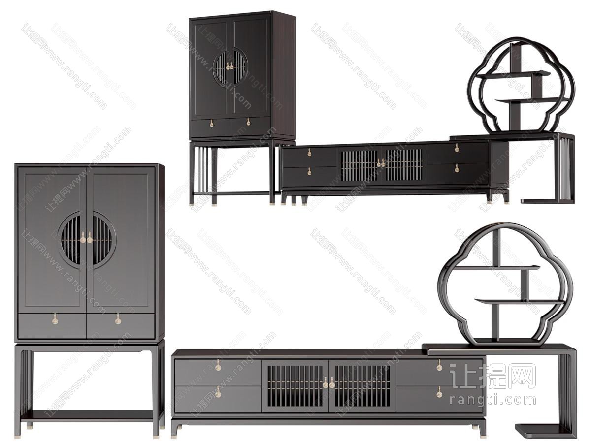 新中式电视柜、装饰柜