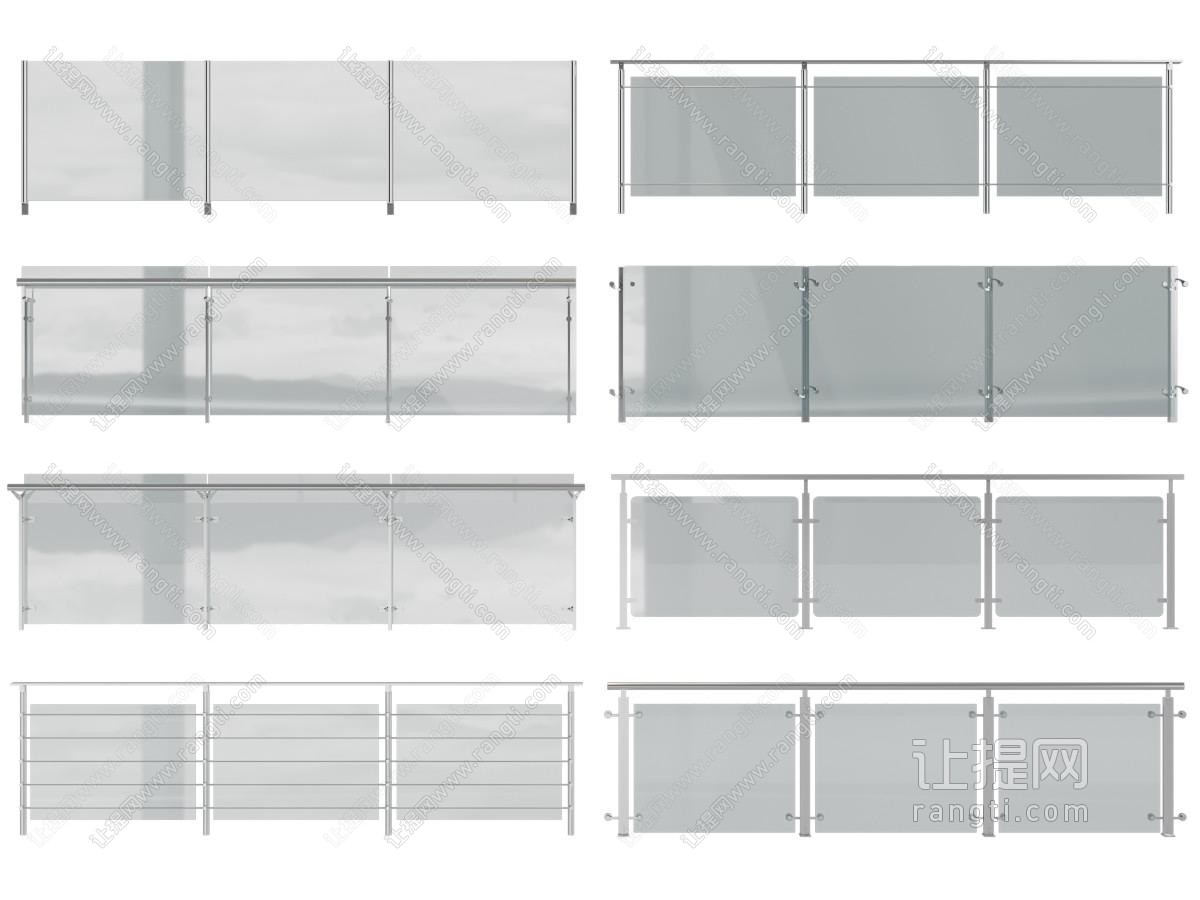 现代玻璃栏杆、围栏