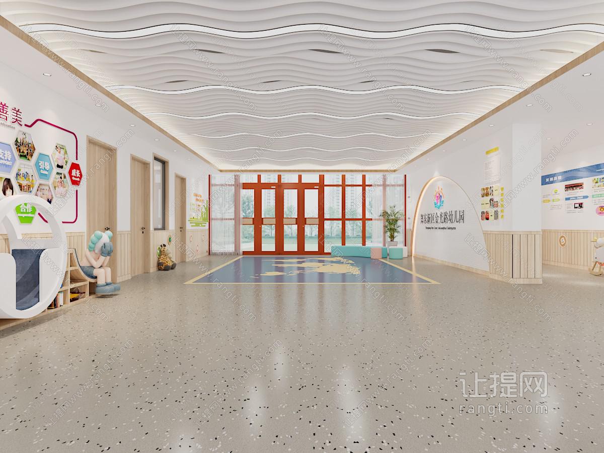 北欧幼儿园大堂前台接待区