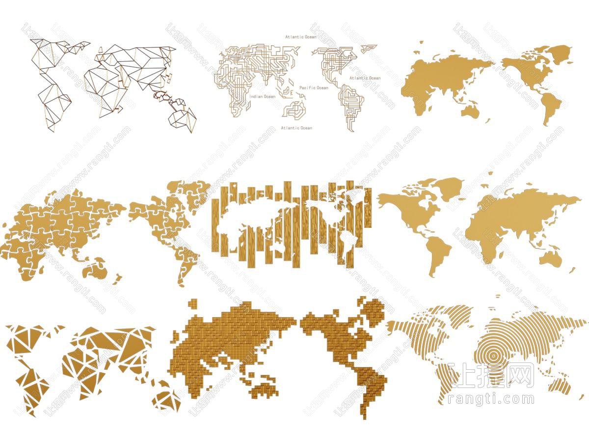 现代世界地图墙饰挂件
