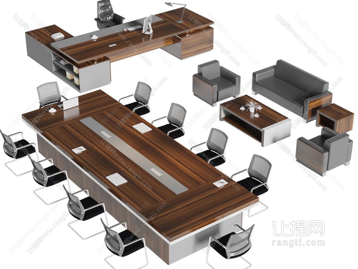 现代老板桌、会议桌椅组合
