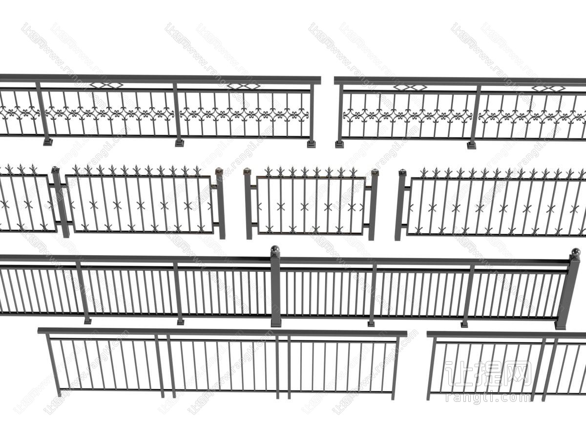 现代阳台金属围栏、栏杆