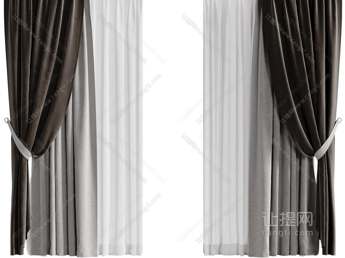 新中式布艺窗帘窗纱