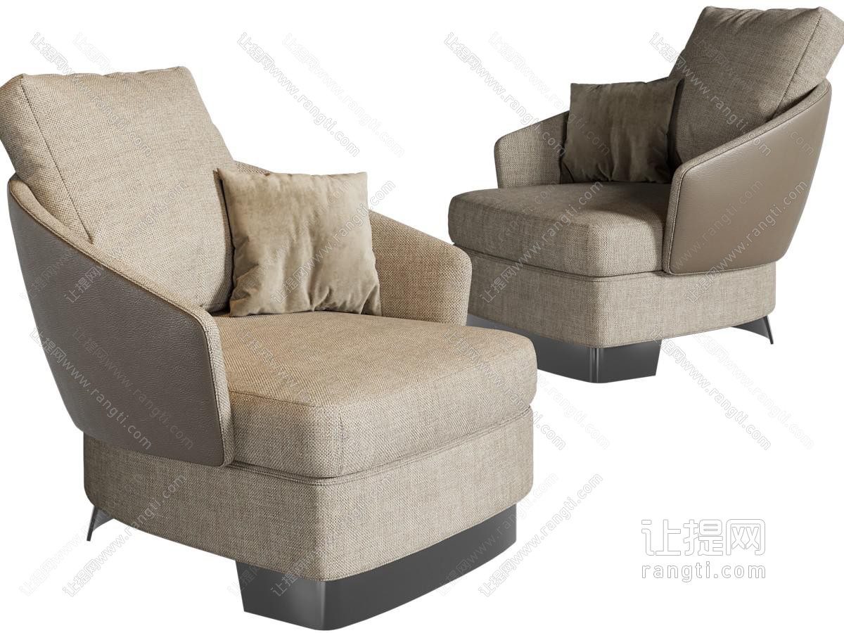 新中式布艺单人沙发