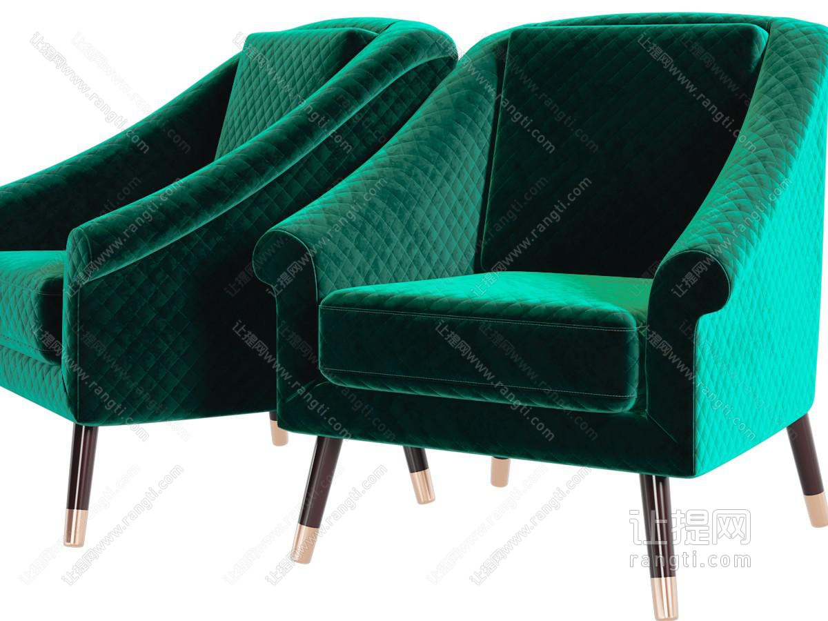 现代轻奢菱形纹理的布艺单人沙发