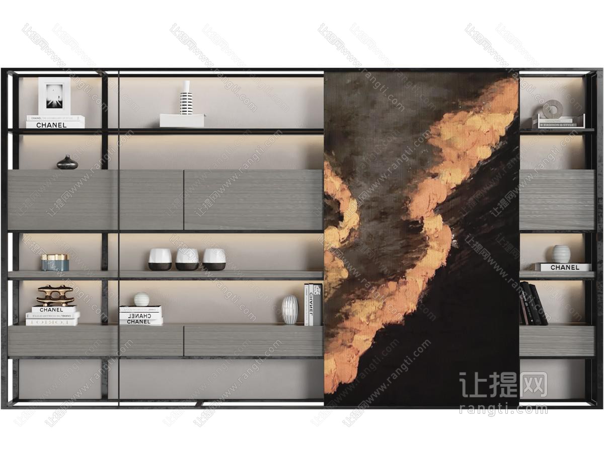 现代金属架置物收纳装饰柜