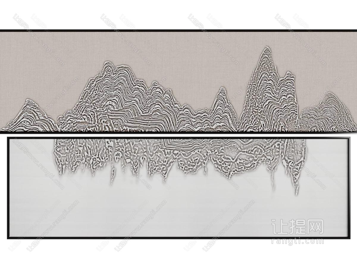 新中式山脉装饰挂画