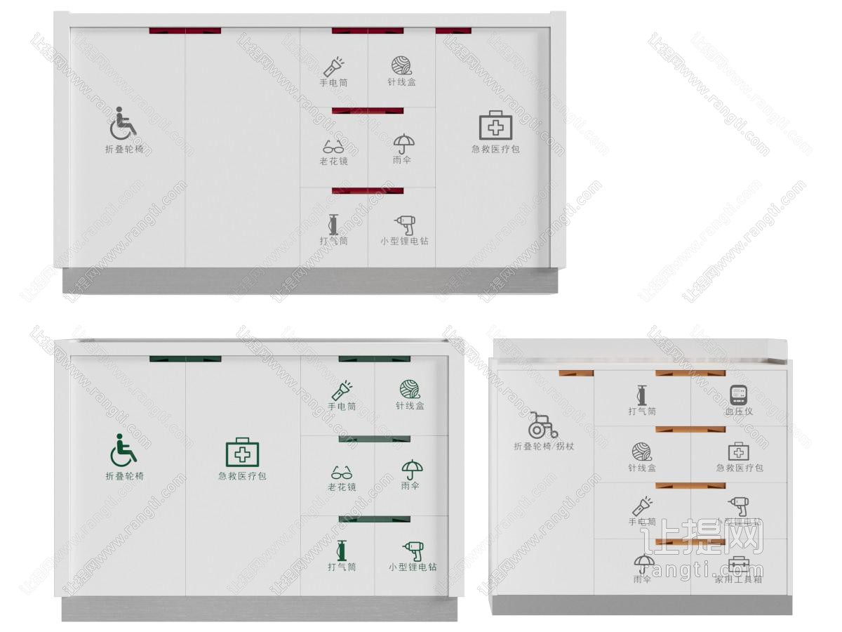现代医疗器械急救收纳储物柜