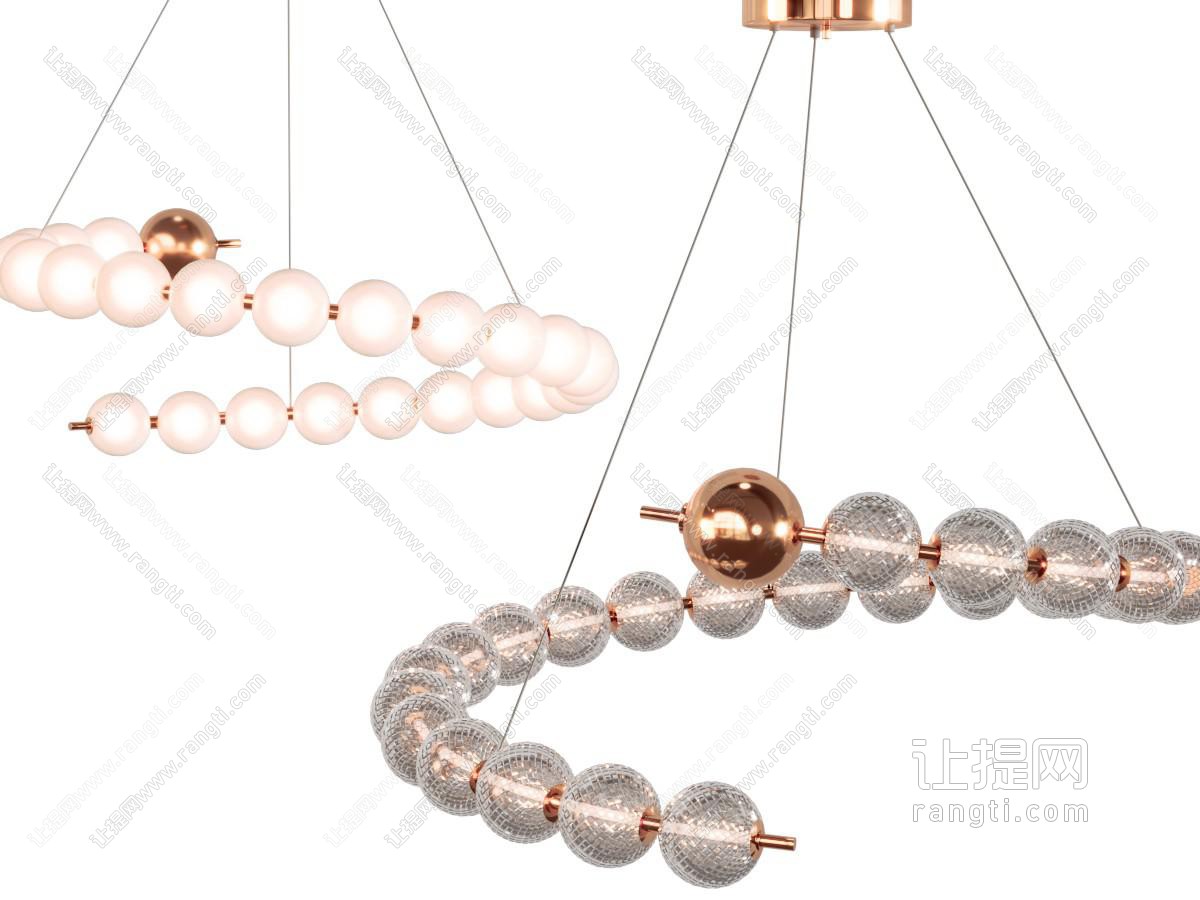 现代串珠造的吊灯