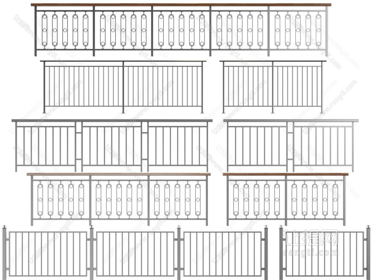 现代铁艺栏杆、护栏