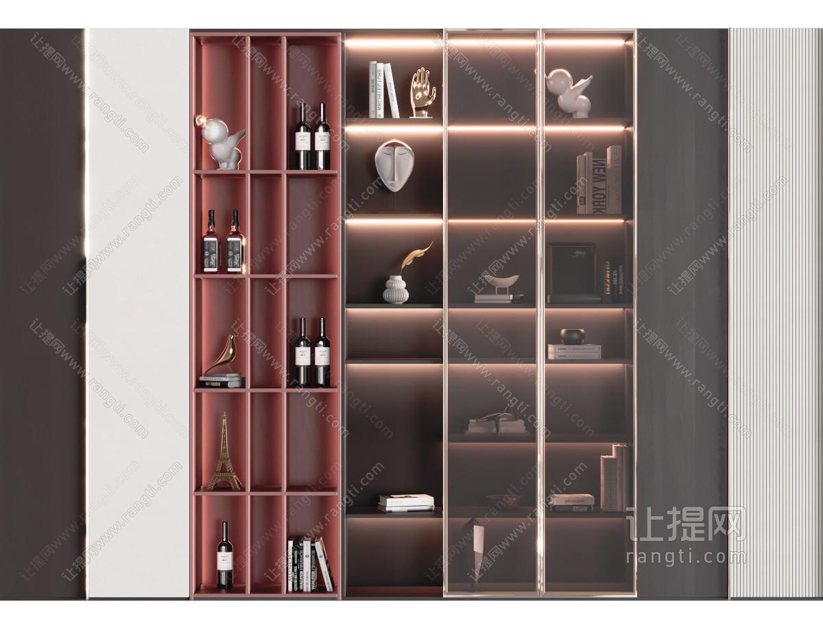 新中式装饰酒柜