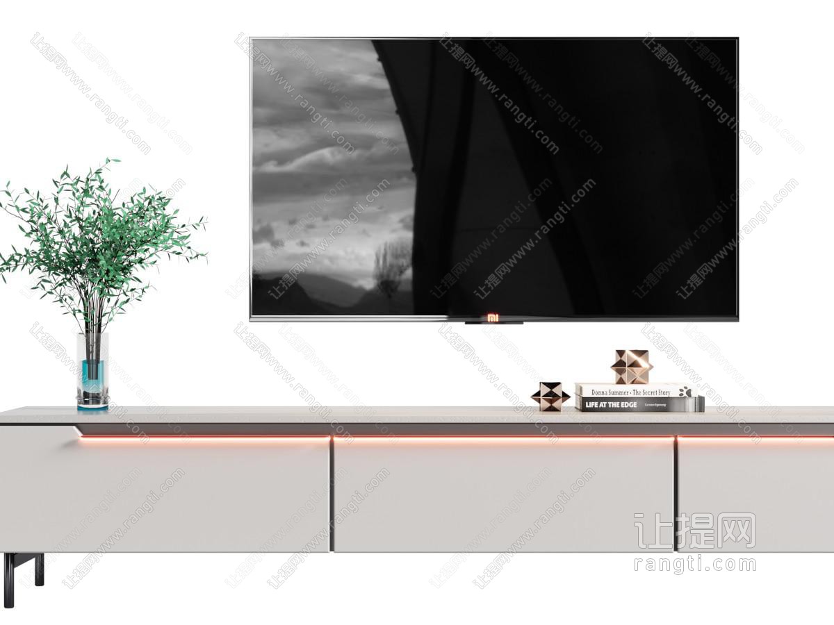 现代电视柜、电视机
