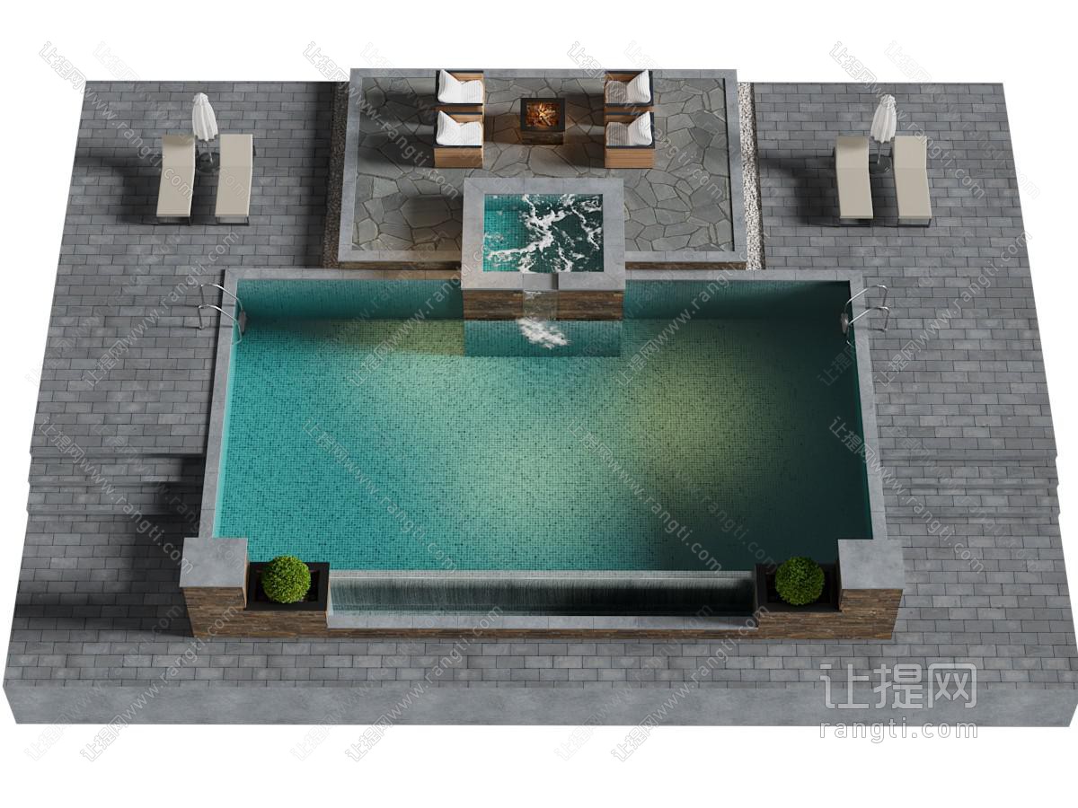 现代庭院游泳池