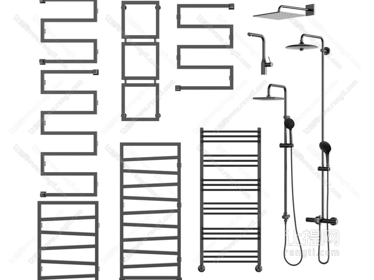 现代暖气管、背篓暖气片、淋浴花洒
