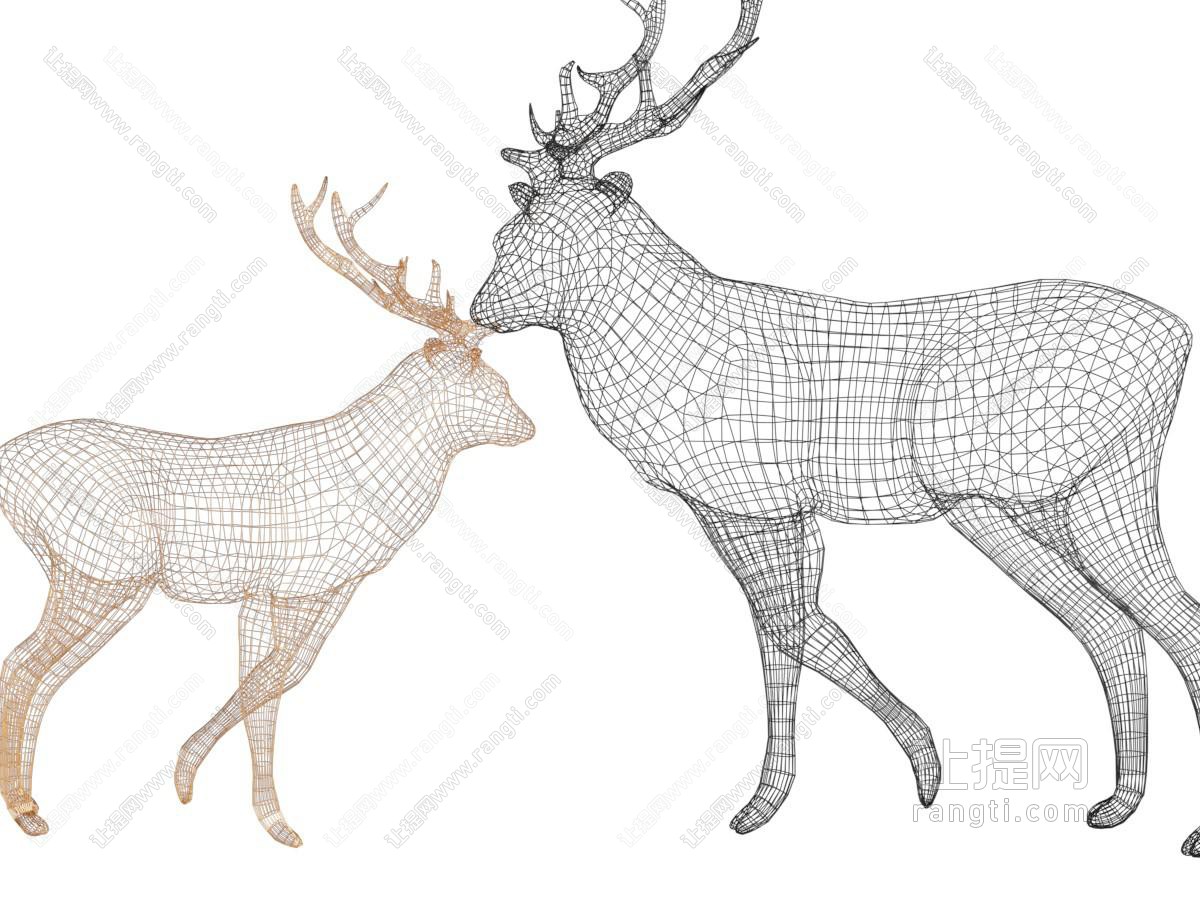 北欧金属网状麋鹿雕塑摆件