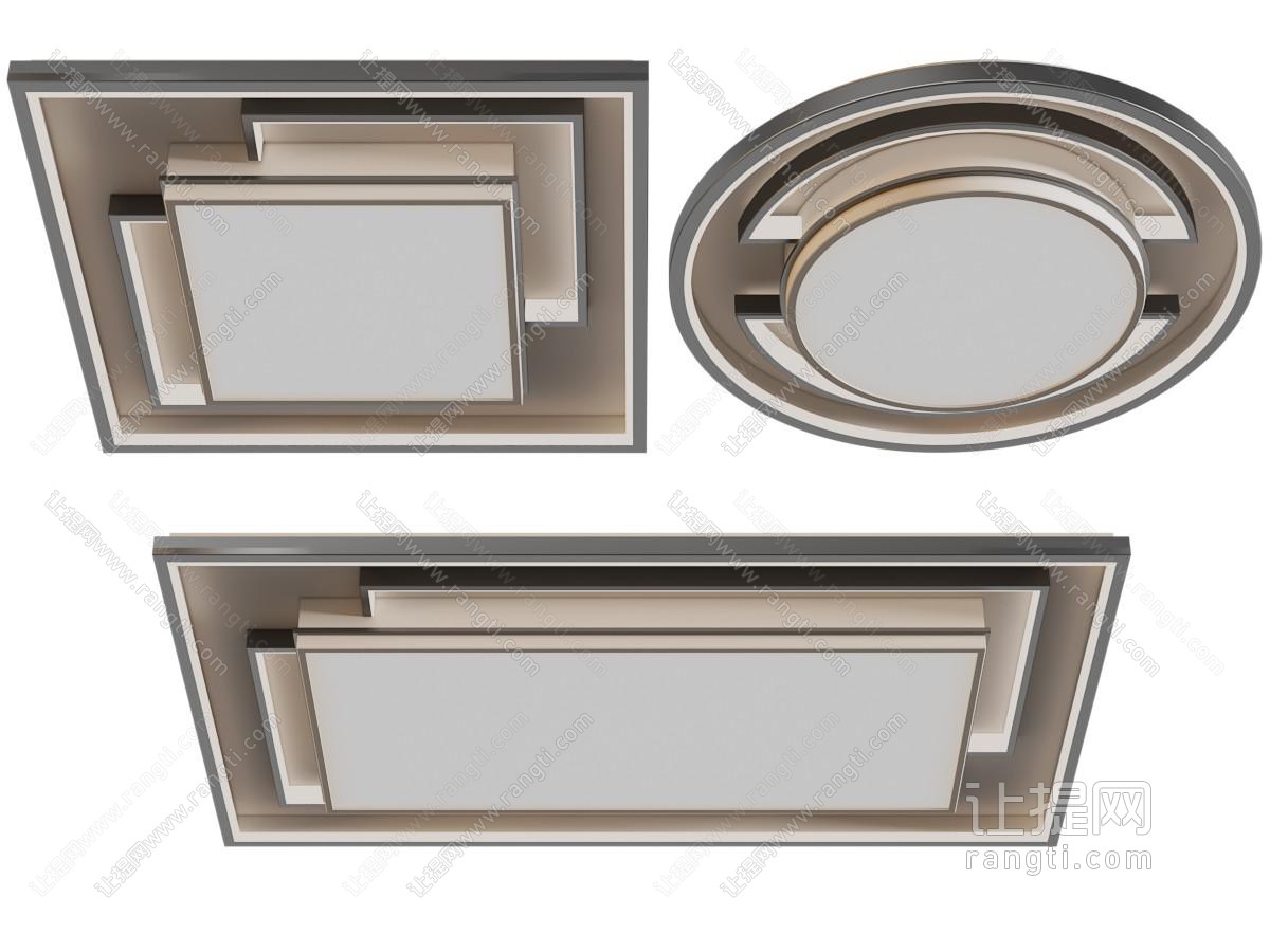 现代方形、圆形吸顶灯