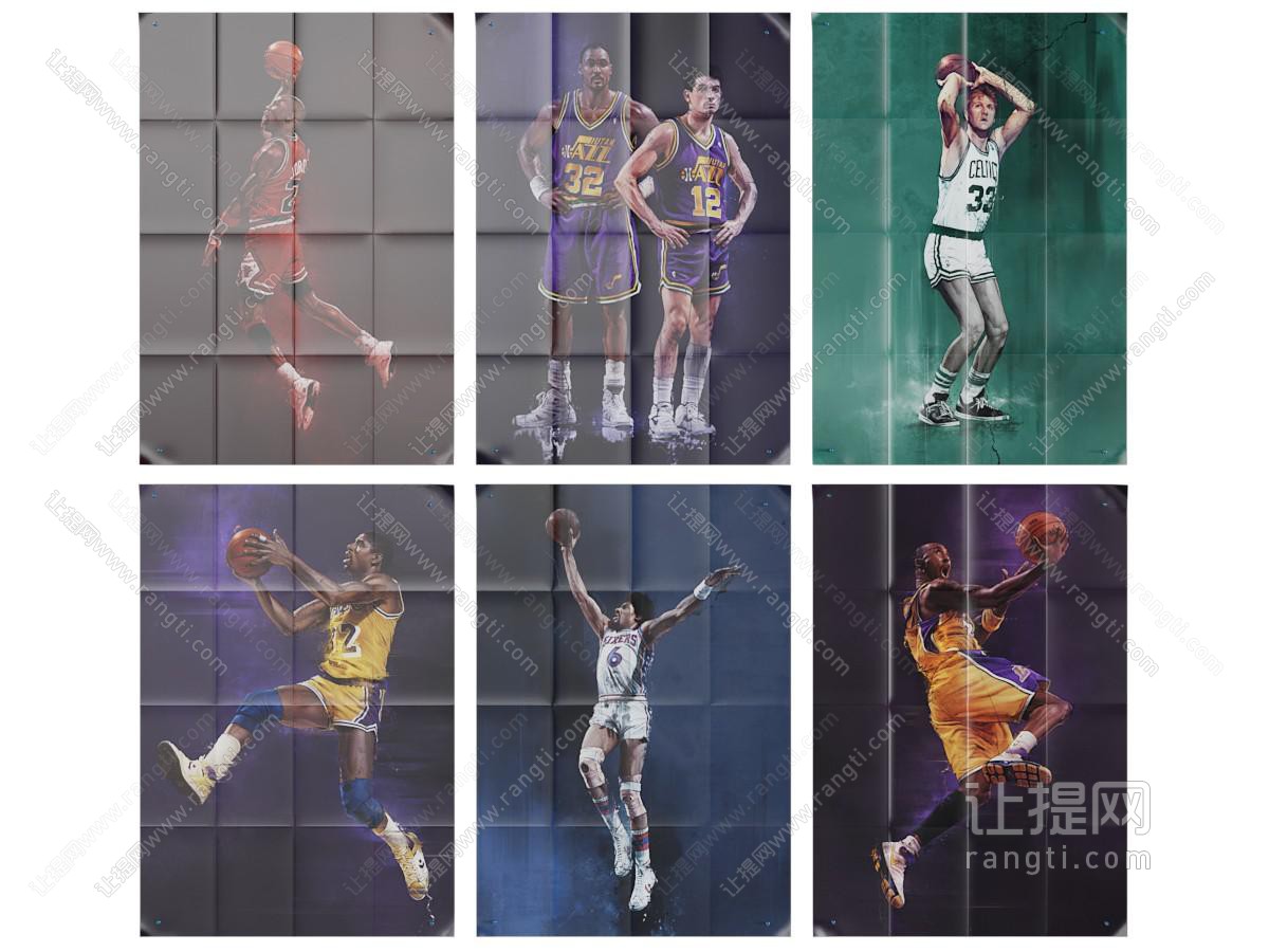 现代篮球明星装饰挂画