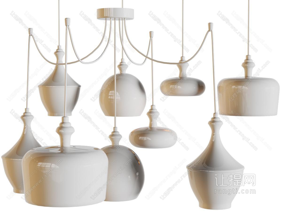 现代陶瓷灯罩吊灯