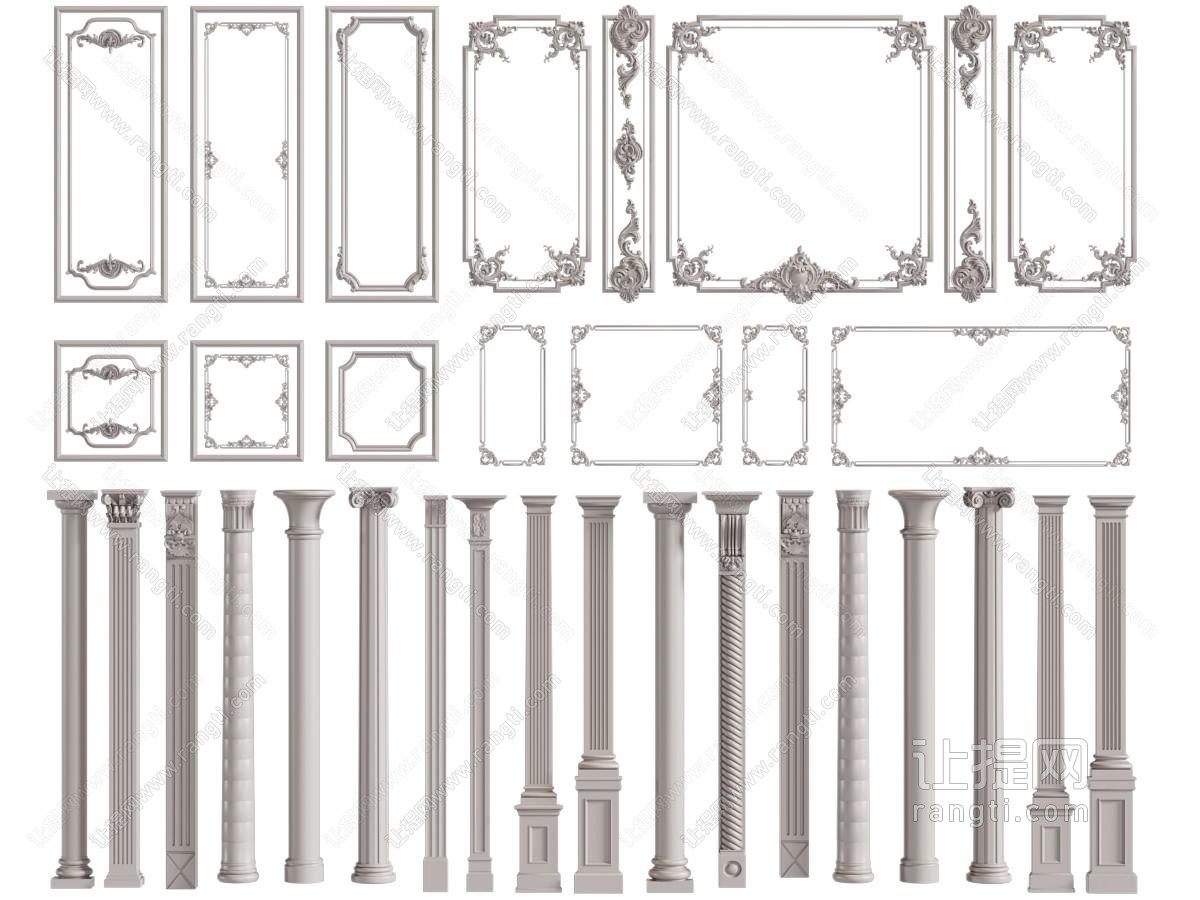 欧式雕花石膏线、罗马柱子