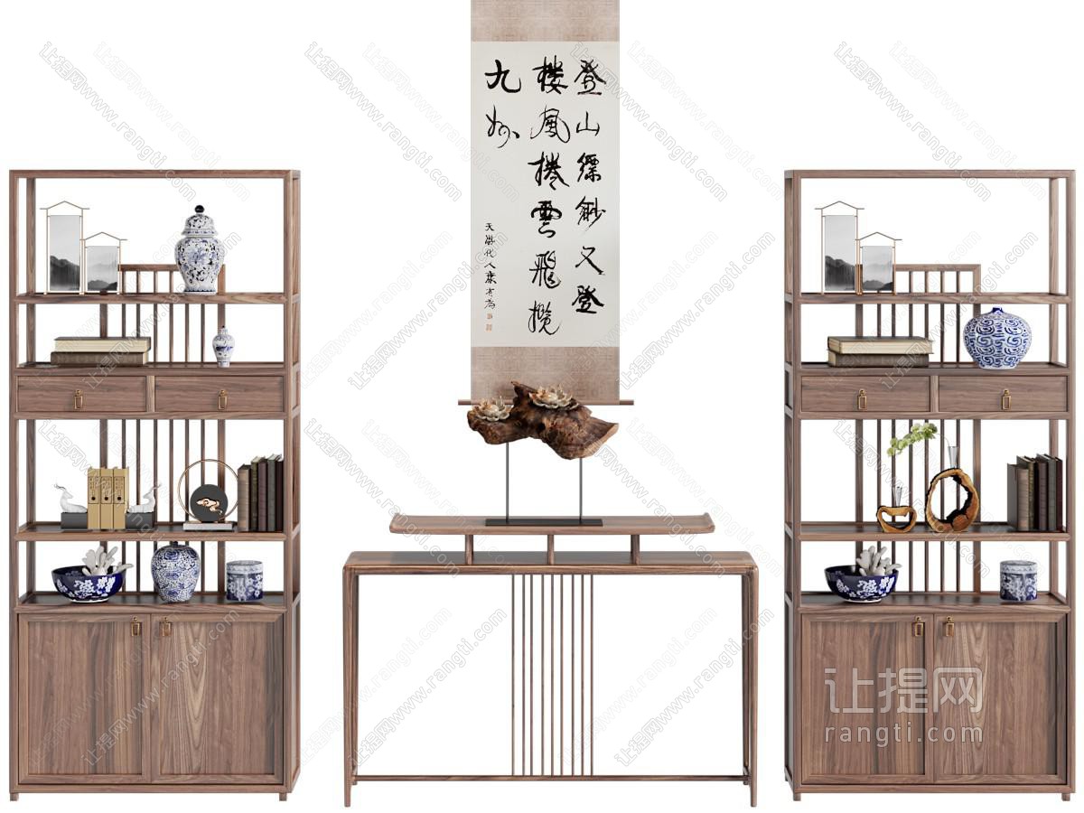 新中式装饰柜、条案