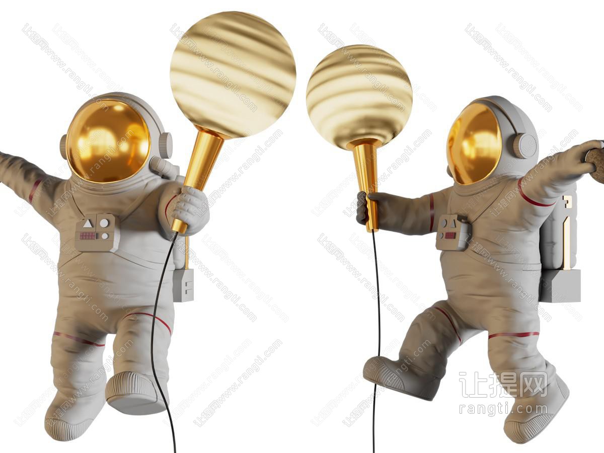 现代宇航员雕塑雕刻壁灯
