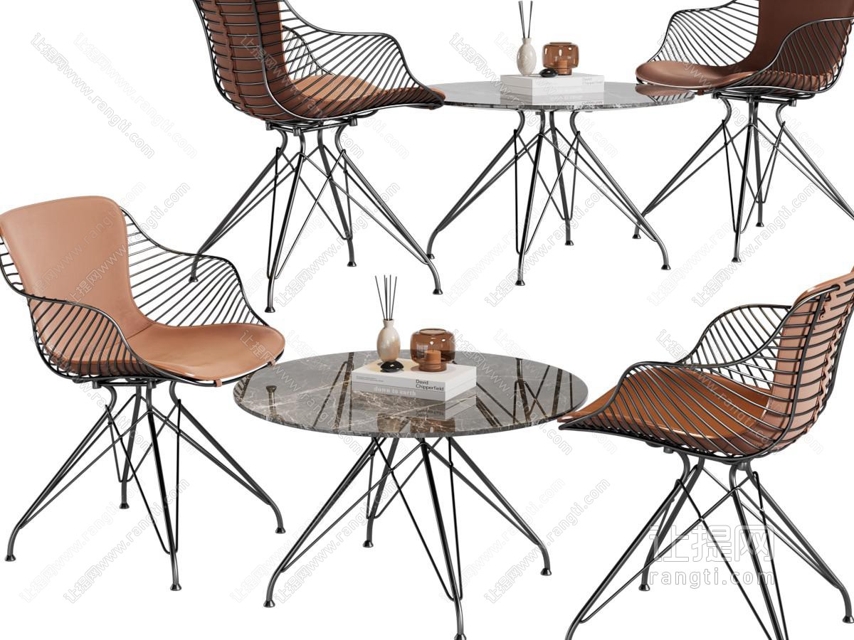 现代铁艺餐桌椅组合