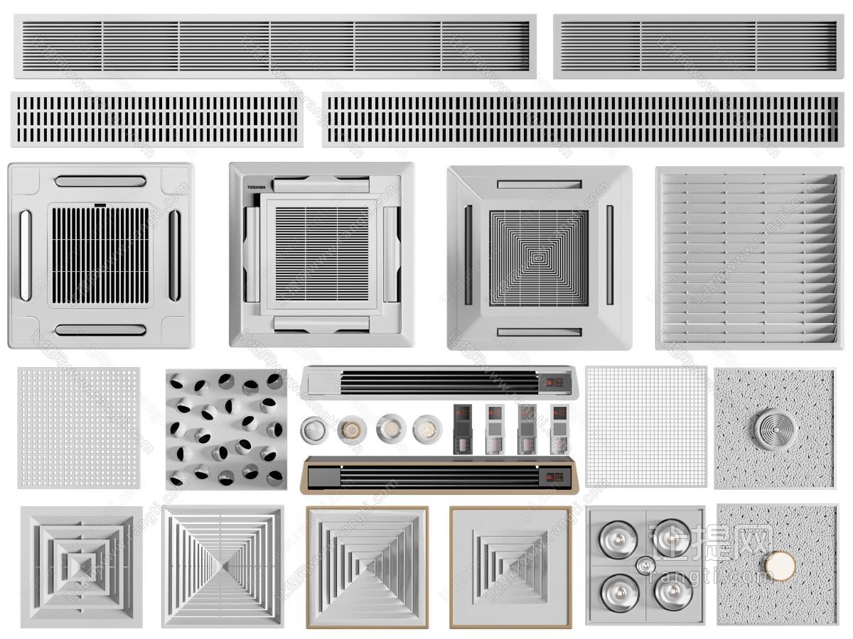 现代空调出风口、排风扇、浴霸
