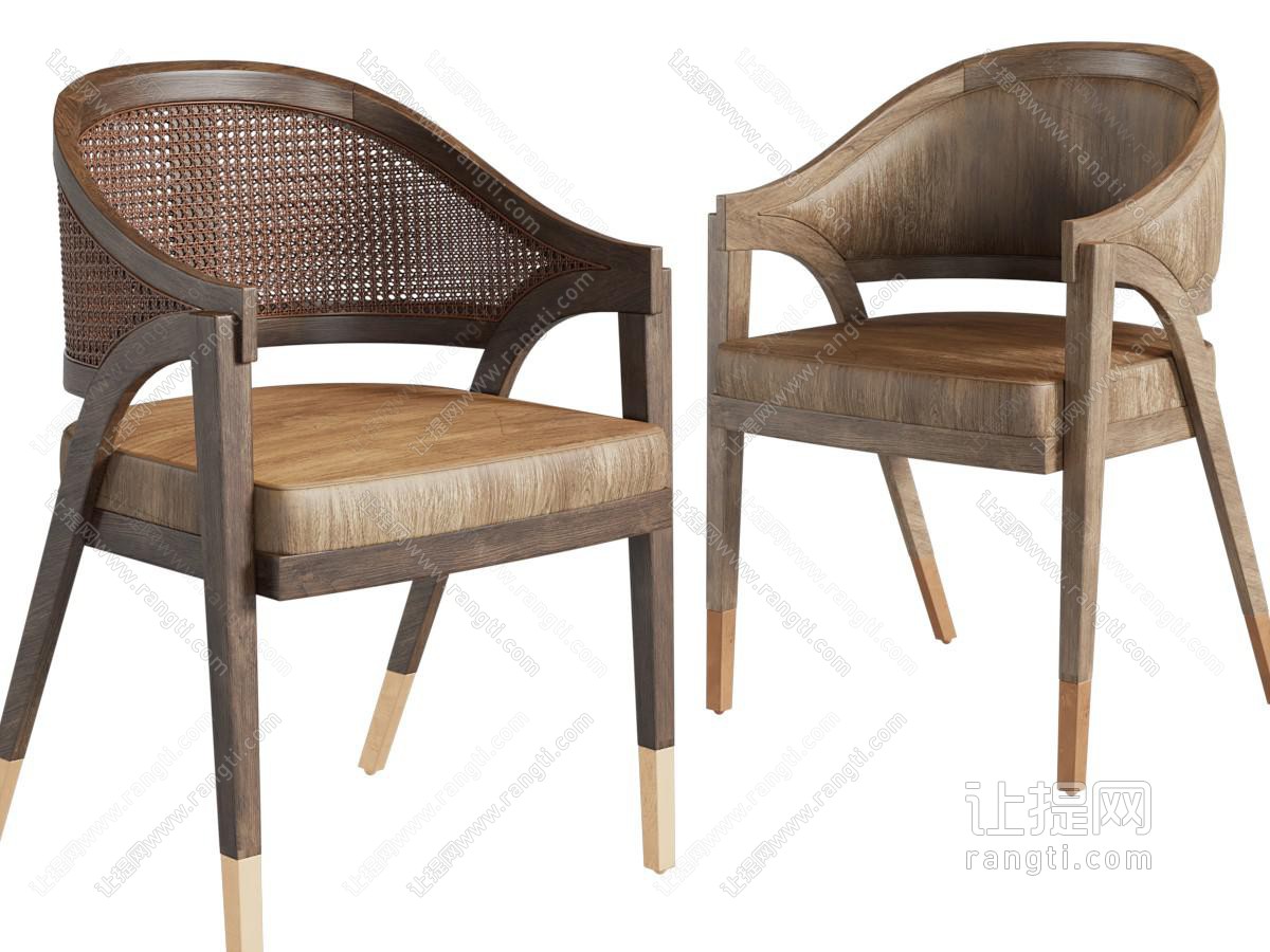 现代实木休闲椅子