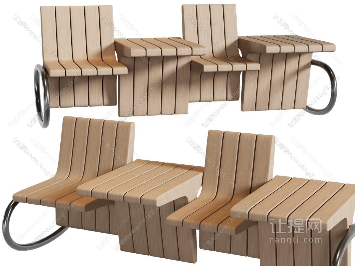 现代实木户外椅子