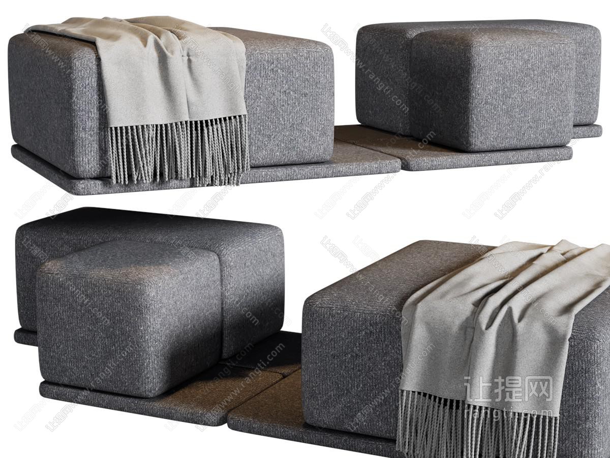 现代块状沙发凳子