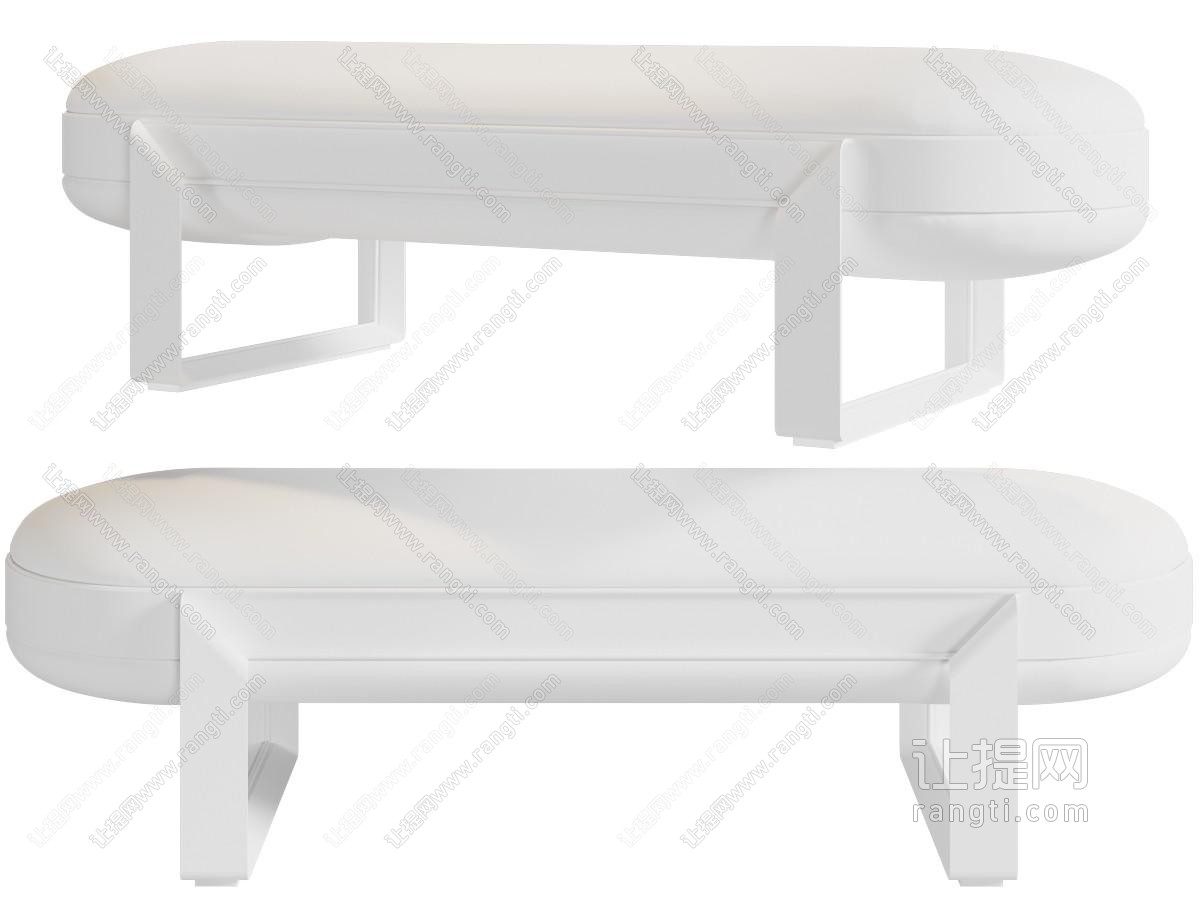 现代椭圆形沙发凳