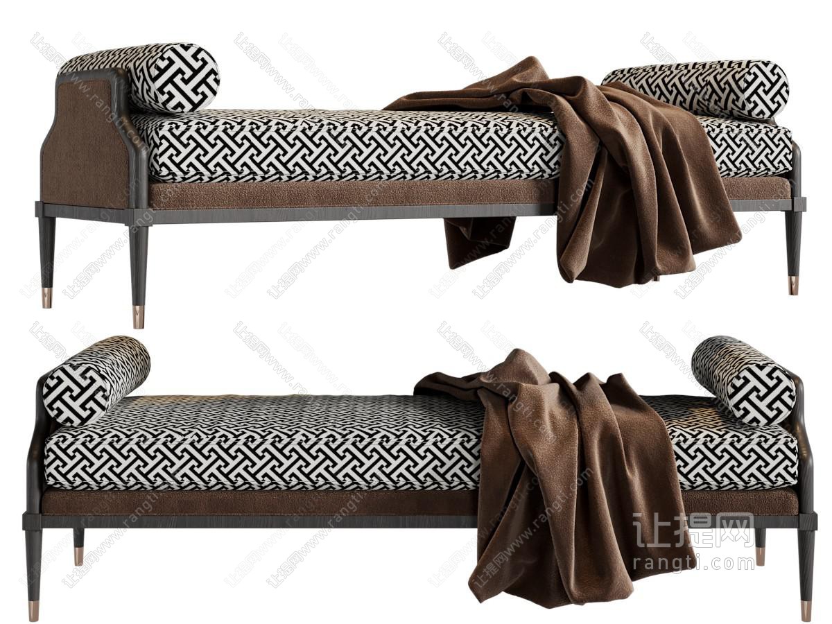 新中式沙发凳