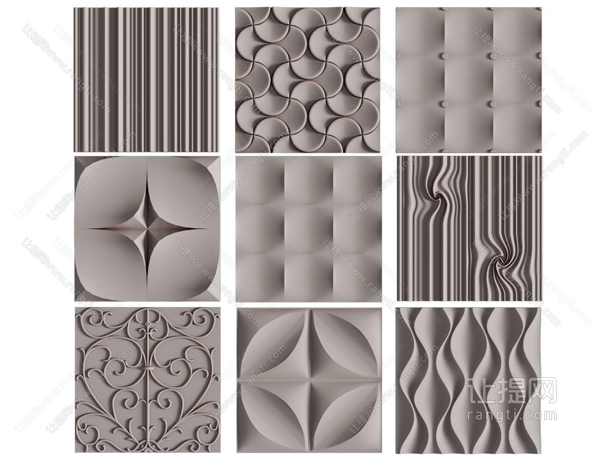 现代立体图案的背景墙、墙饰