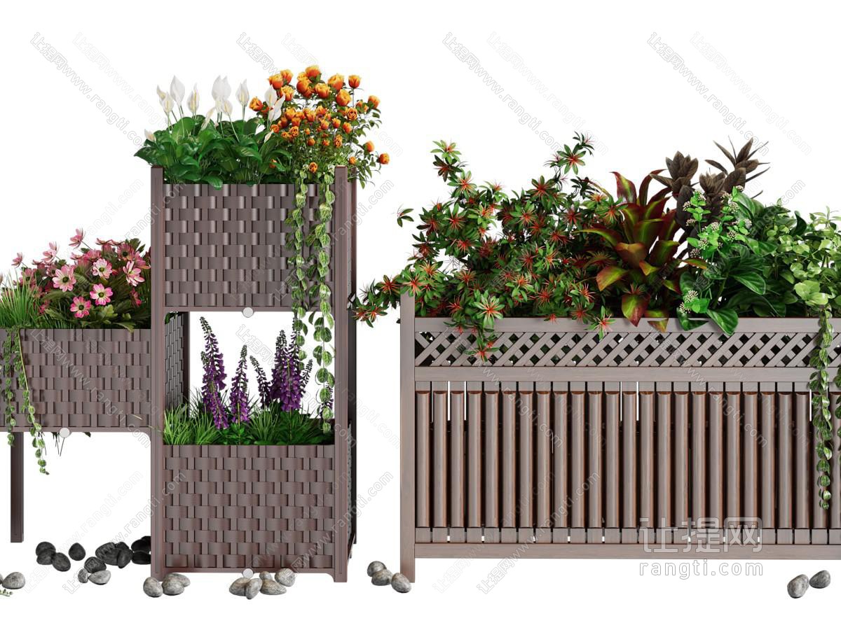 新中式户外花盆盆栽花草植物