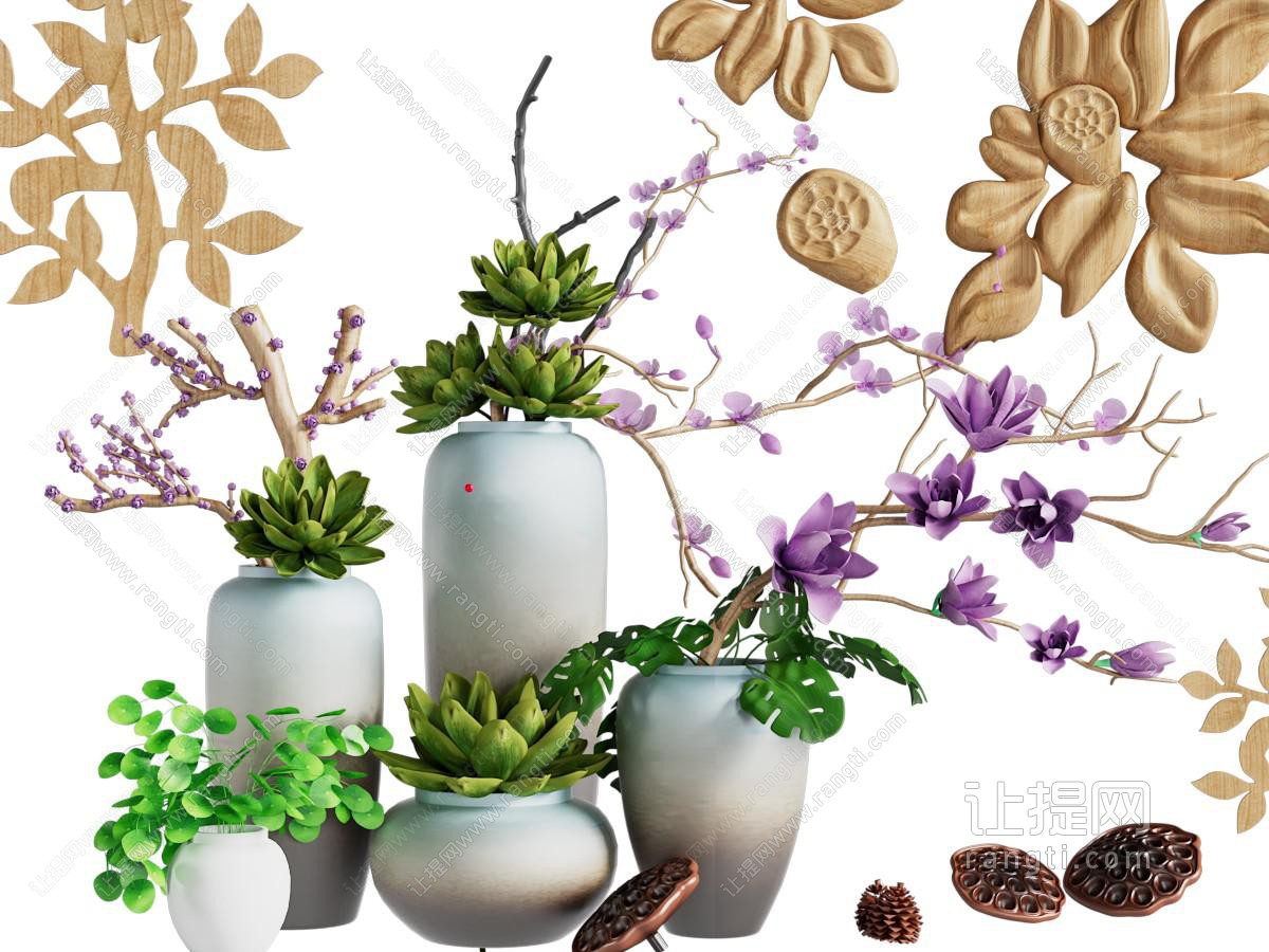 新中式花瓶摆件组合