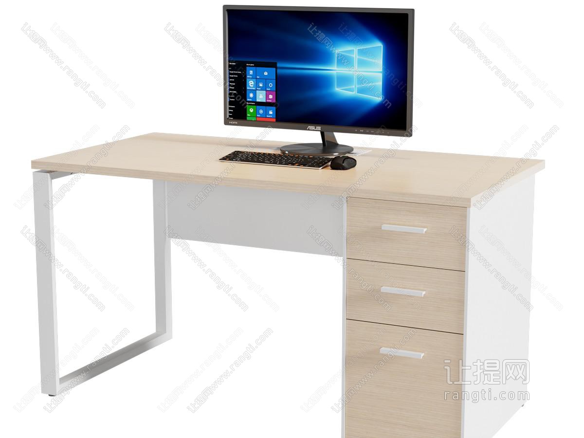 现代书桌、电脑