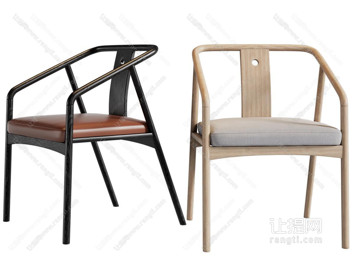 新中式休闲椅子、扶手椅
