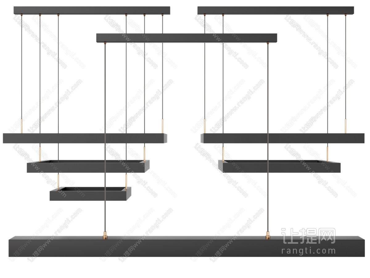 现代金属方框吊灯