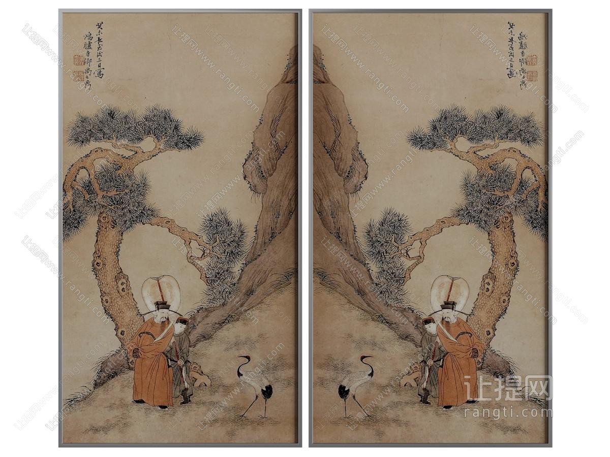 中式古画装饰挂画
