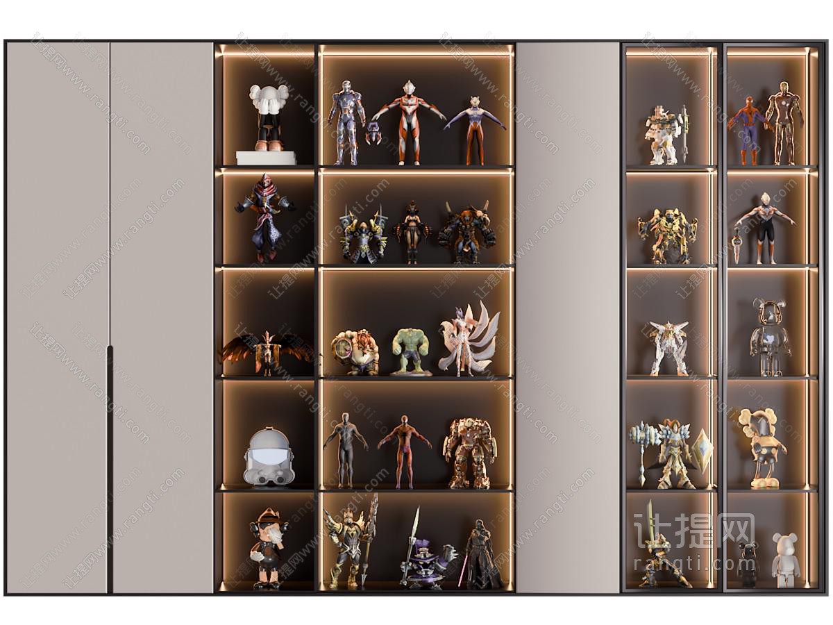 现代玩具玩偶装饰柜
