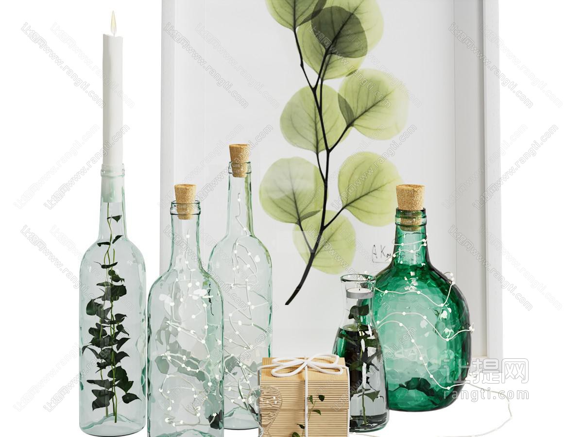 现代玻璃装饰瓶摆件组合