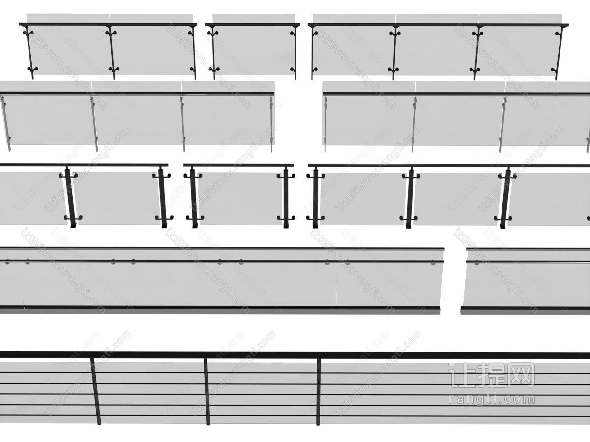 现代玻璃栏杆、护栏