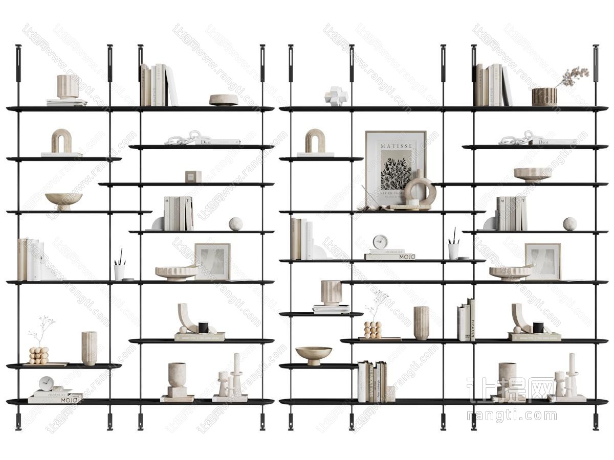 现代开放式收纳装饰架