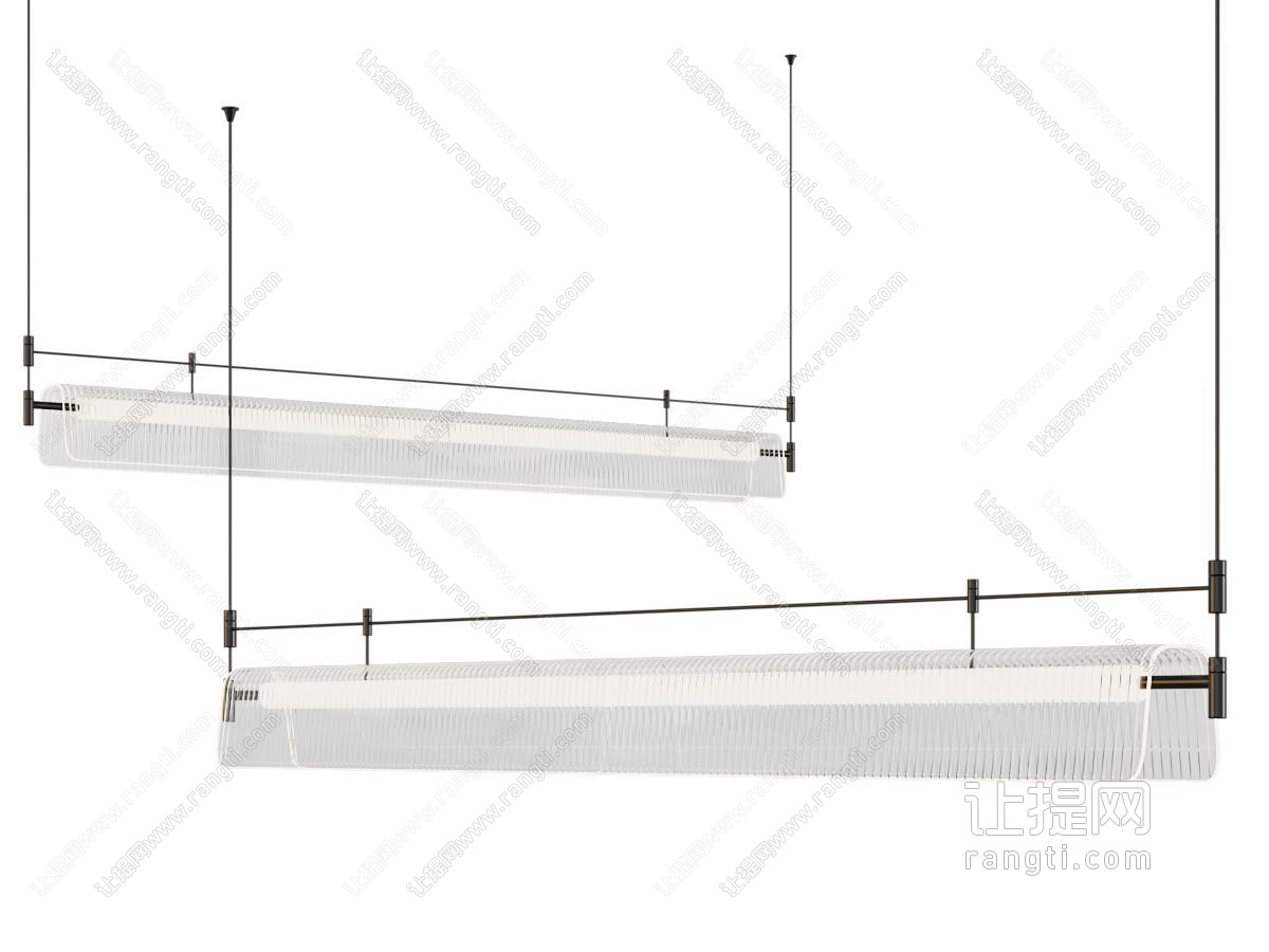 现代一字玻璃灯罩吊灯